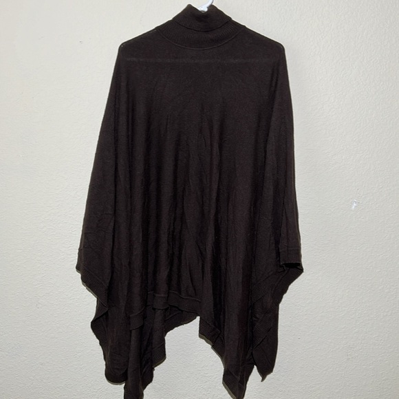 Ann Taylor Espresso Brown Wool Poncho Sweater - Picture 5 of 8